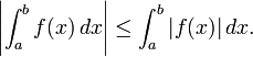 \left| \int_a^b f(x) \, dx \right| \leq \int_a^b | f(x) | \, dx. 