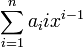 \sum_{i=1}^n a_i i x^{i-1}