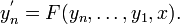 y_n^' = F(y_n, \dots, y_1, x).