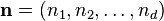 \mathbf{n} = (n_1, n_2, \dots, n_d)