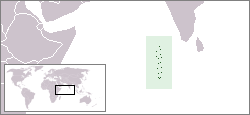 Location of the Maldives in the Indian Ocean.