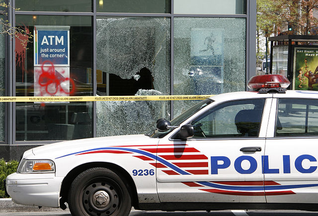 File:IMF and World Bank protests - damage in Logan Circle.jpg